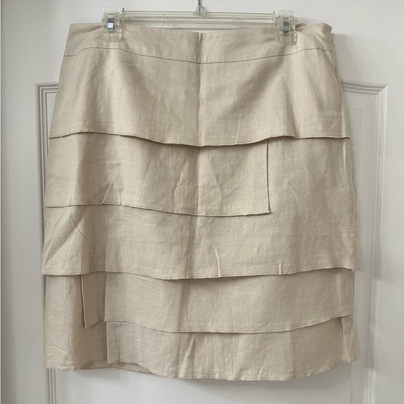 NWOT - Larry Levine tiered linen/rayon skirt - sz 12 - Picture 1 of 2